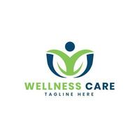 Wellness Pflege Logo Design modern einfach Konzept vektor