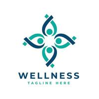 wellness vård logotyp design modern enkel begrepp vektor