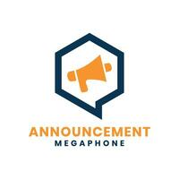 Ankündigung modern kreativ Logo Kennzeichen Design mit Megaphon Konzept vektor