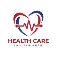 Gesundheitswesen kreativ Logo Design Konzept Herz Bewertung zum medizinisch Unternehmen vektor