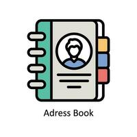 Adresse Buch Vektor gefüllt Gliederung Symbol Design Illustration. Geschäft und Verwaltung Symbol auf Weiß Hintergrund eps 10 Datei