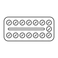 Schmerzmittel Tabletten Vektor Frau Linie Symbol Element