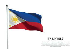 National Flagge Philippinen winken auf Weiß Hintergrund vektor