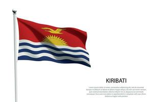 National Flagge kiribati winken auf Weiß Hintergrund vektor