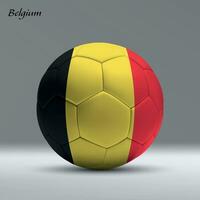 3d realistisk fotboll boll imed flagga av belgien på studio bakgrund vektor