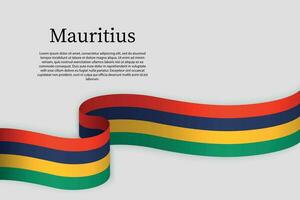Band Flagge von Mauritius. Feier Hintergrund vektor