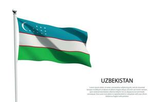 National Flagge Usbekistan winken auf Weiß Hintergrund vektor