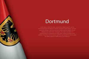 3d Flagge von Dortmund, ist ein Stadt von Deutschland vektor