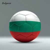 3d realistisk fotboll boll imed flagga av bulgarien på studio bakgrund vektor