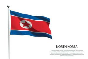 National Flagge Norden Korea winken auf Weiß Hintergrund vektor