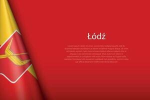 3d Flagge von Lodz, ist ein Stadt von Polen vektor