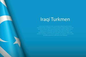 flagga av irakier turkmen, etnisk grupp, isolerat på bakgrund med copy vektor