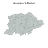 Karte von Metropolitana de sao Paulo ist ein Mesoregion im sao Paulo mit Grenzen Gemeinden vektor