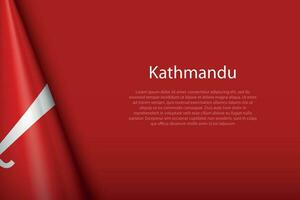 3d flagga av katmandu, är en stad av nepal, vektor