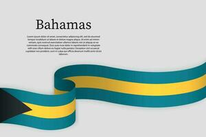 Band Flagge von Bahamas. Feier Hintergrund vektor