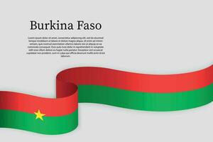 Band Flagge von Burkina faso. Feier Hintergrund vektor