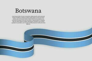 Band Flagge von Botswana. Feier Hintergrund vektor