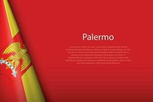 3d Flagge von Palermo, ist ein Stadt von Italien vektor