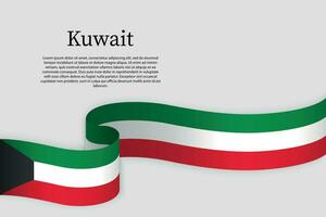 Band Flagge von Kuwait. Feier Hintergrund vektor