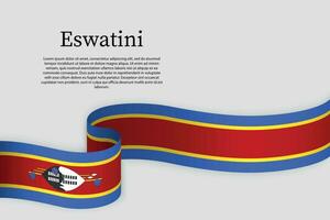 Band Flagge von Eswatini. Feier Hintergrund vektor