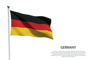 National Flagge Deutschland winken auf Weiß Hintergrund vektor