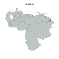 enkel platt Karta av venezuela med gränser vektor