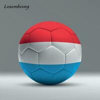 3d realistisch Fußball Ball ich mit Flagge von Luxemburg auf Studio Hintergrund vektor