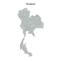 einfach eben Karte von Thailand mit Grenzen vektor