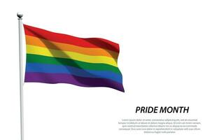 regnbåge Vinka flagga för Lycklig stolthet månad bakgrund vektor