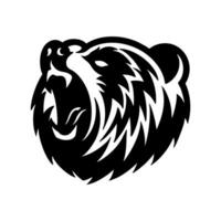 Vektor Logo Bär Kopf Maskottchen isoliert auf Weiß Hintergrund Bär Symbol