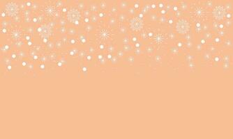 abstrakt jul persika ludd bakgrund med vit snöflingor vektor