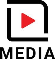 media logotyp design minimalistisk vektor