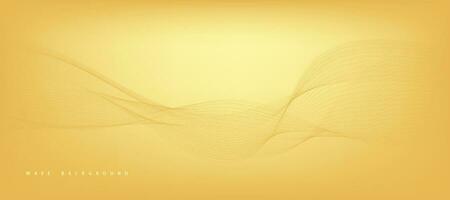 Vektor abstrakt golden Gradient Hintergrund mit dynamisch golden Wellen, Linien und Partikel.