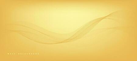 Vektor abstrakt golden Gradient Hintergrund mit dynamisch golden Wellen, Linien und Partikel.