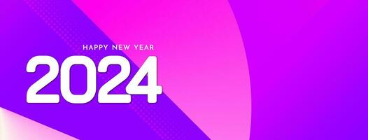 glücklich Neu Jahr 2024 modern Feier Banner Design vektor