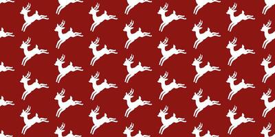 Reich rot Jahrgang Hintergrund mit Weiß Rentier Silhouette. nahtlos Weihnachten und Neu Jahr Muster. rot und Weiß. Vektor Illustration.