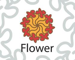 professionell vektor logotyp med abstrakt former blomma färgrik logotyp