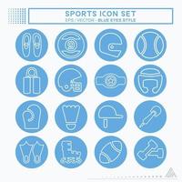 Set Icon Sport - blaue Augen Stil vektor