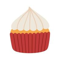 Vektor Illustration von Weihnachten Cupcake mit ausgepeitscht Creme.