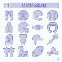 Set Icon Sport - zweifarbiger Stil vektor