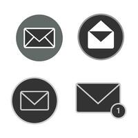 Mail Symbol, schwarz und Weiß Vektor Symbol Design