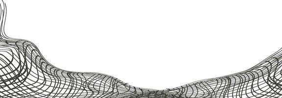 illustration av en svart fiske eller fotboll nät.rutiga vågig bakgrund i klotter stil. vektor