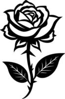 Rose - - schwarz und Weiß isoliert Symbol - - Vektor Illustration