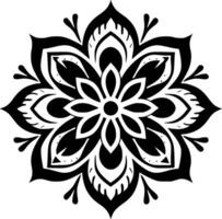 Mandala - - schwarz und Weiß isoliert Symbol - - Vektor Illustration