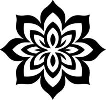 Mandala - - schwarz und Weiß isoliert Symbol - - Vektor Illustration