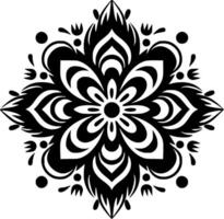 Mandala - - schwarz und Weiß isoliert Symbol - - Vektor Illustration