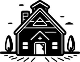 Bauernhaus - - minimalistisch und eben Logo - - Vektor Illustration