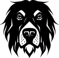 hund - svart och vit isolerat ikon - vektor illustration