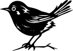 fågel, svart och vit vektor illustration