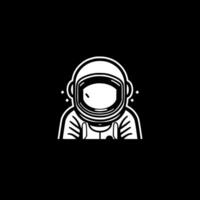 Astronaut - - schwarz und Weiß isoliert Symbol - - Vektor Illustration